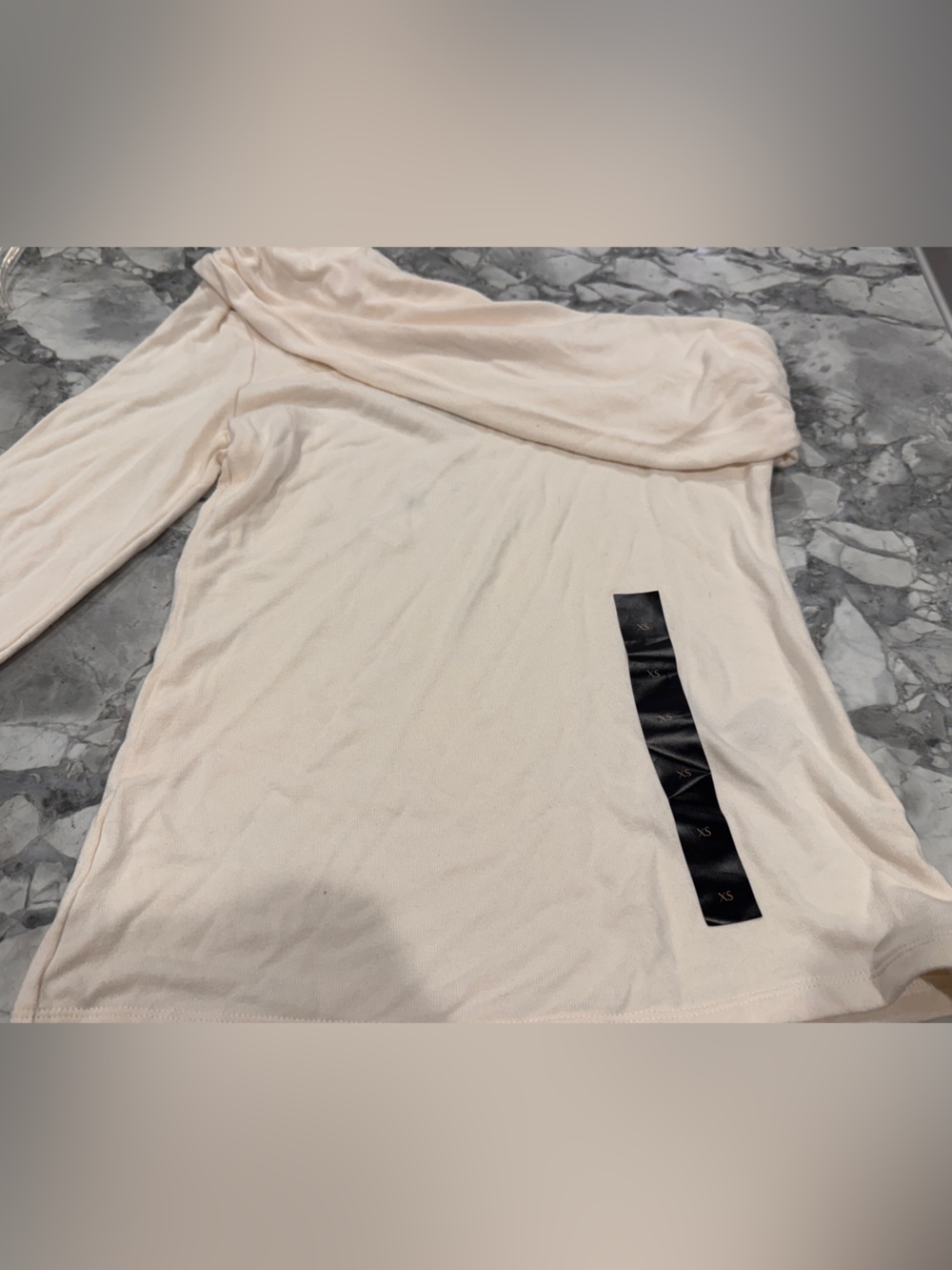 Banana Republic Cream Off-Shoulder Long Sleeve Top